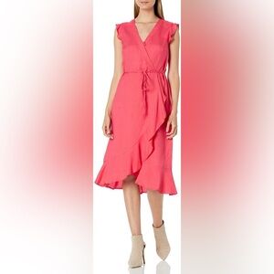 Karl Lagerfeld Linen Blend Faux Wrap Dress, size 4